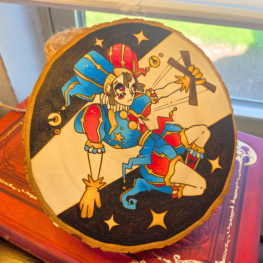 ✨ 1 OF 1 ✨ The Amazing Digital Circus - Pomni - Original Pyrography Artwork