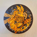 ✨ 1 OF 1 ✨ Bee Dragon - Original Pyrography Artwork