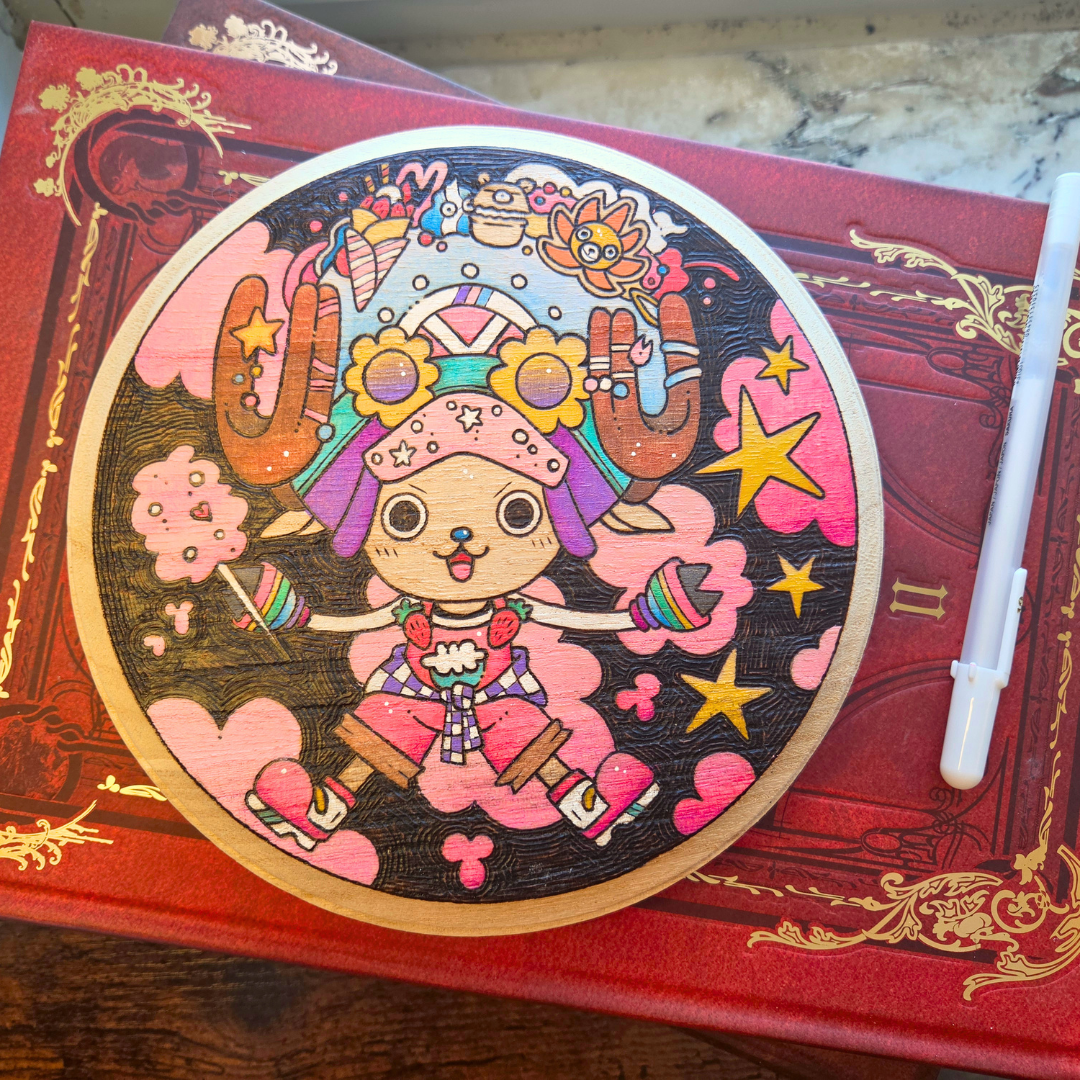 ✨ 1 OF 1 ✨ One Piece - Harajuku Chopper - Original Pyrography Artwork