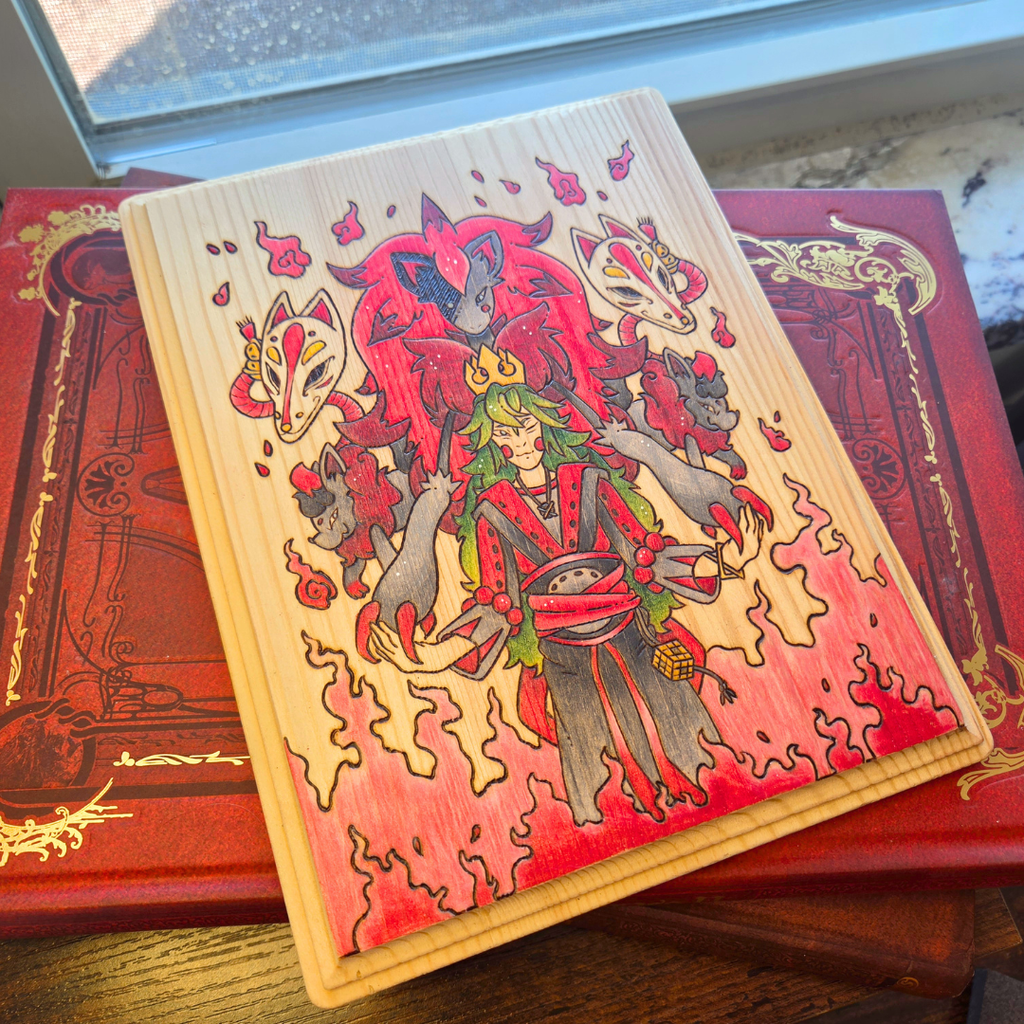 ✨ 1 OF 1 ✨ Pokemon - N and Zoroark - Original Pyrography Artwork