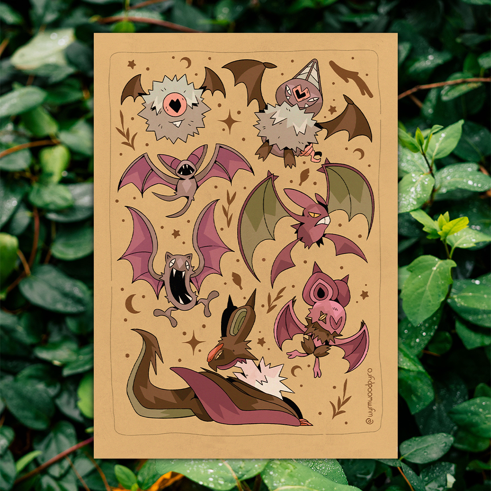 Bat Pocket Monsters - Digital Art Print