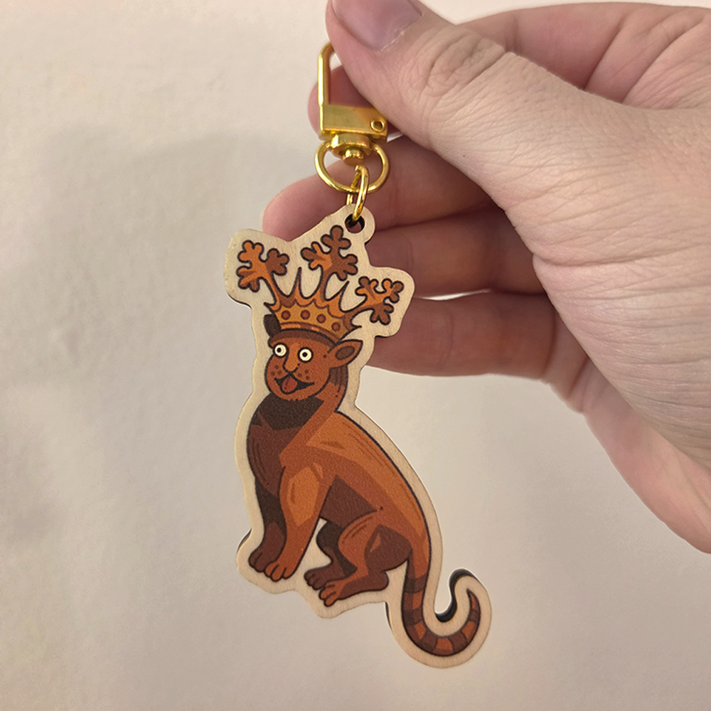 Nasty Medieval Cats - Faux Wooden Charms