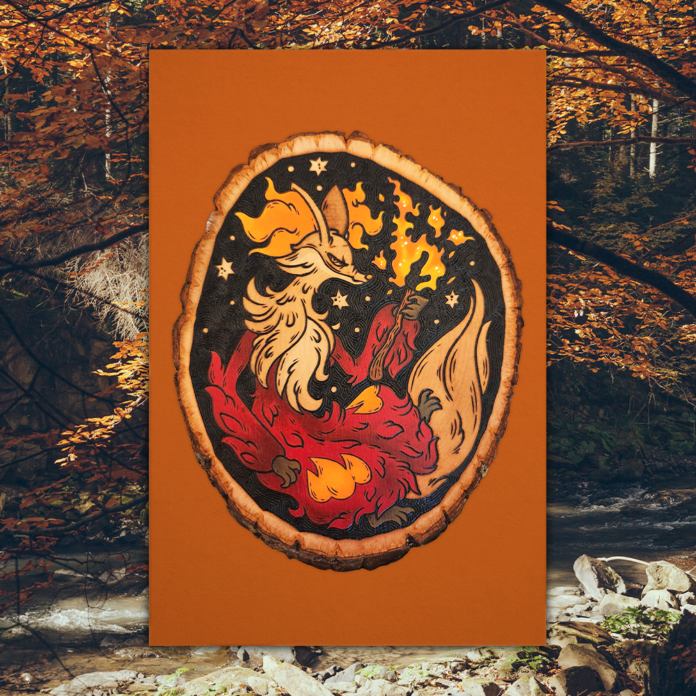 Delphox - Pyrography Art Print