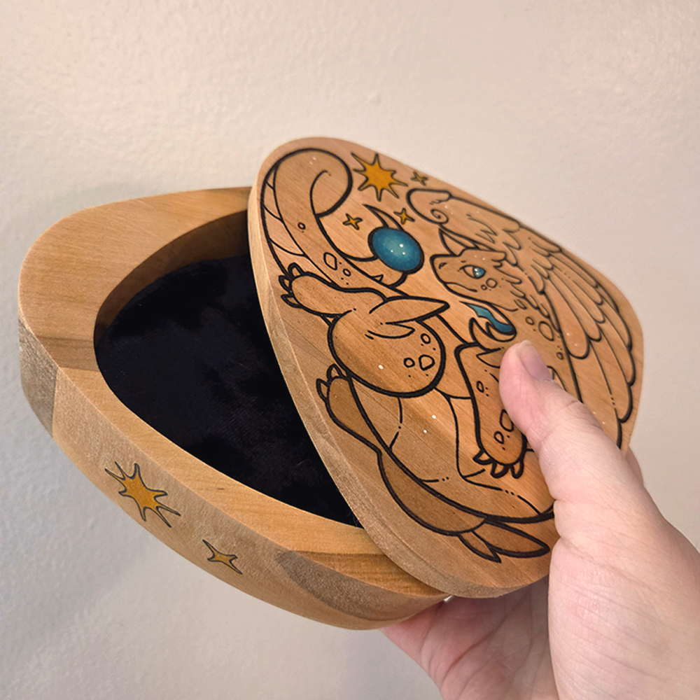 ✨ 1 OF 1 ✨ Pokemon - Mega Dragonite Box - Original Pyrography Artwork