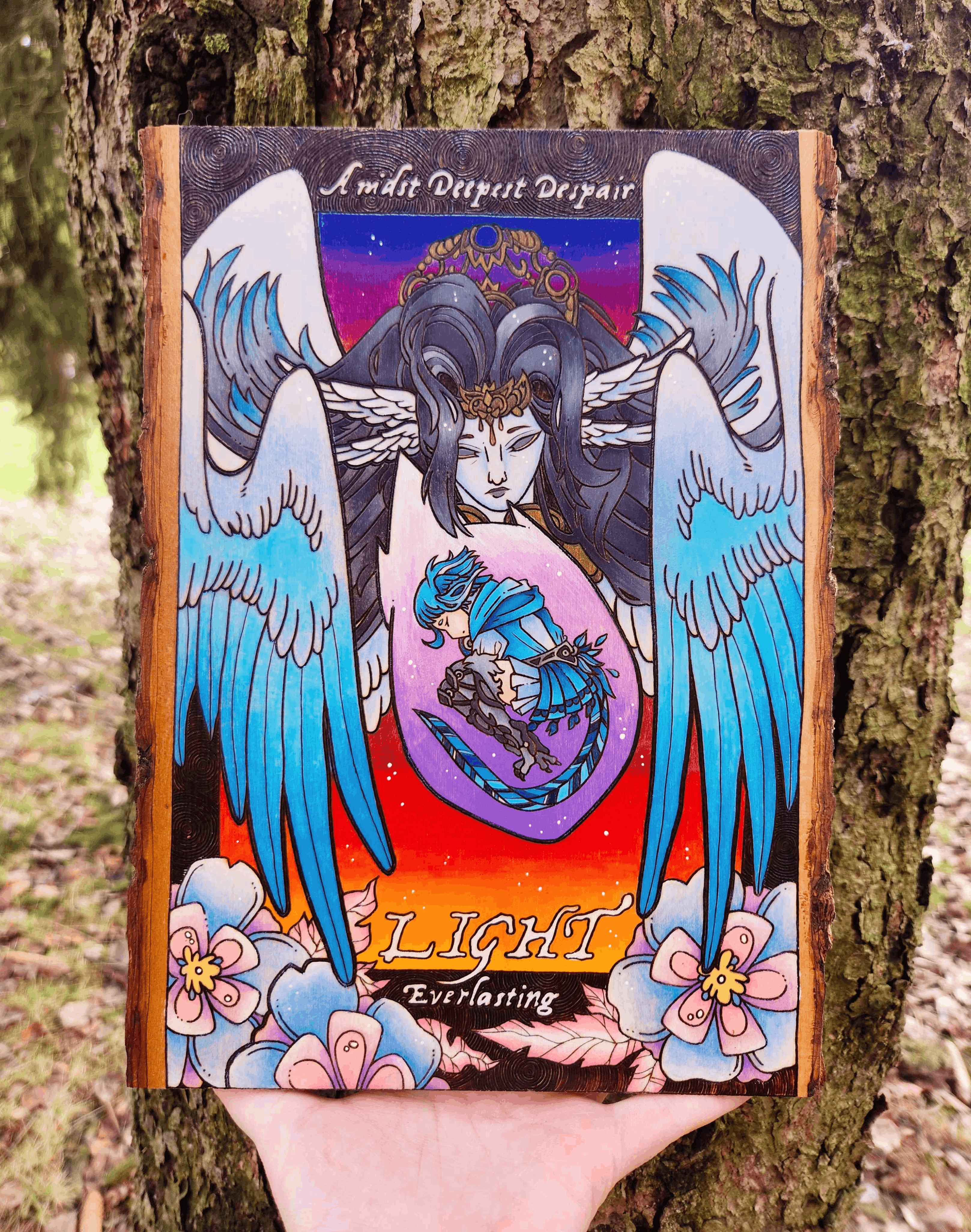 ✨ 1 OF 1 ✨ FFXIV - Endsinger and Meteion - Original Pyrography Artwork