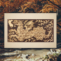 Long Medieval Dragon - Pyrography Art Print