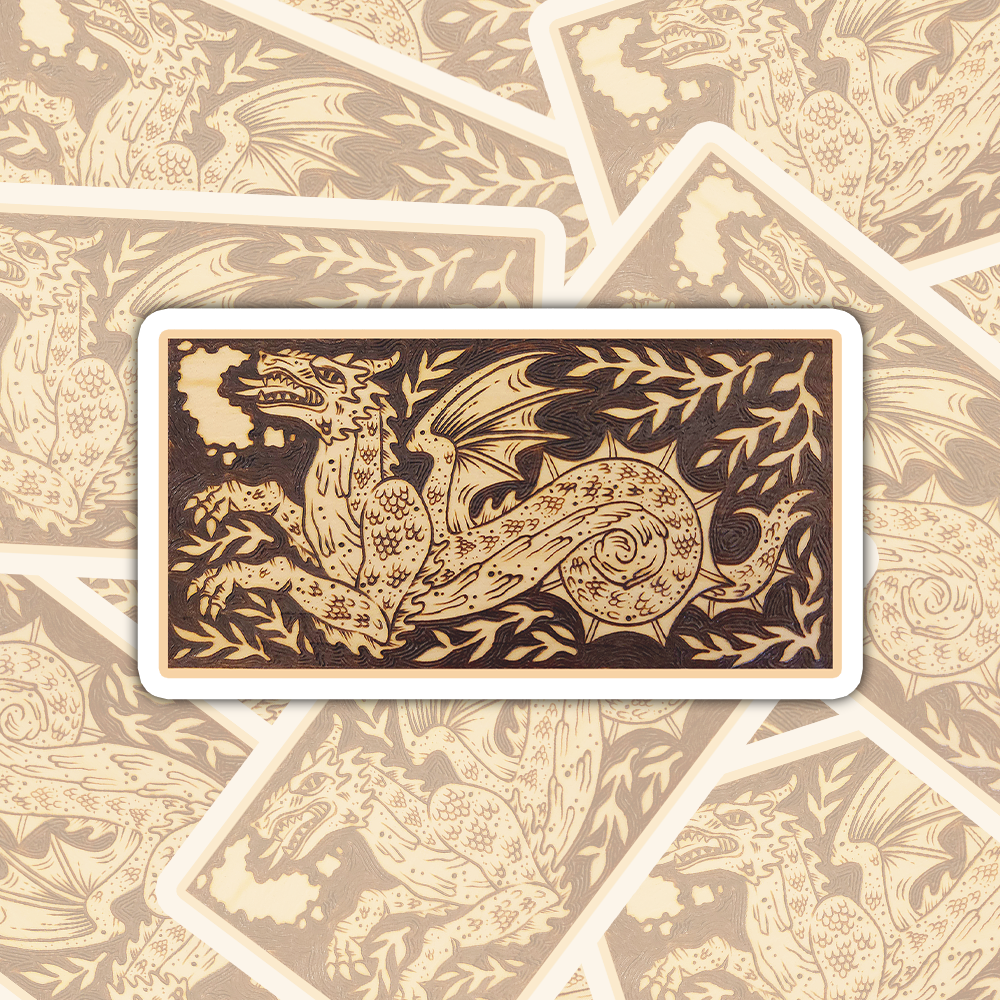 Long Medieval Dragon - Die-Cut Matte Vinyl Sticker