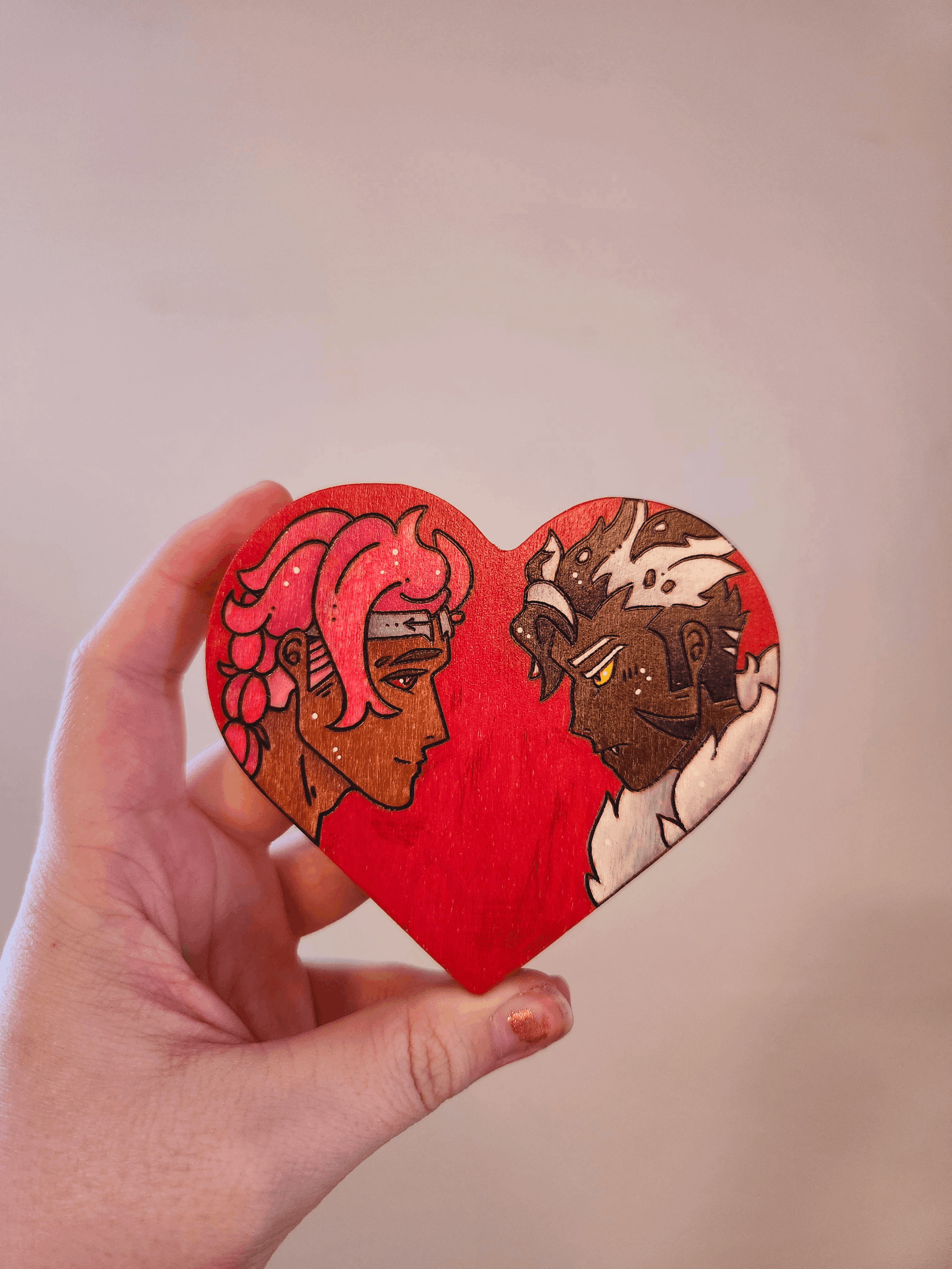 ✨ 1 OF 1 ✨ WildChip Heart Magnet - Original Pyrography Artwork