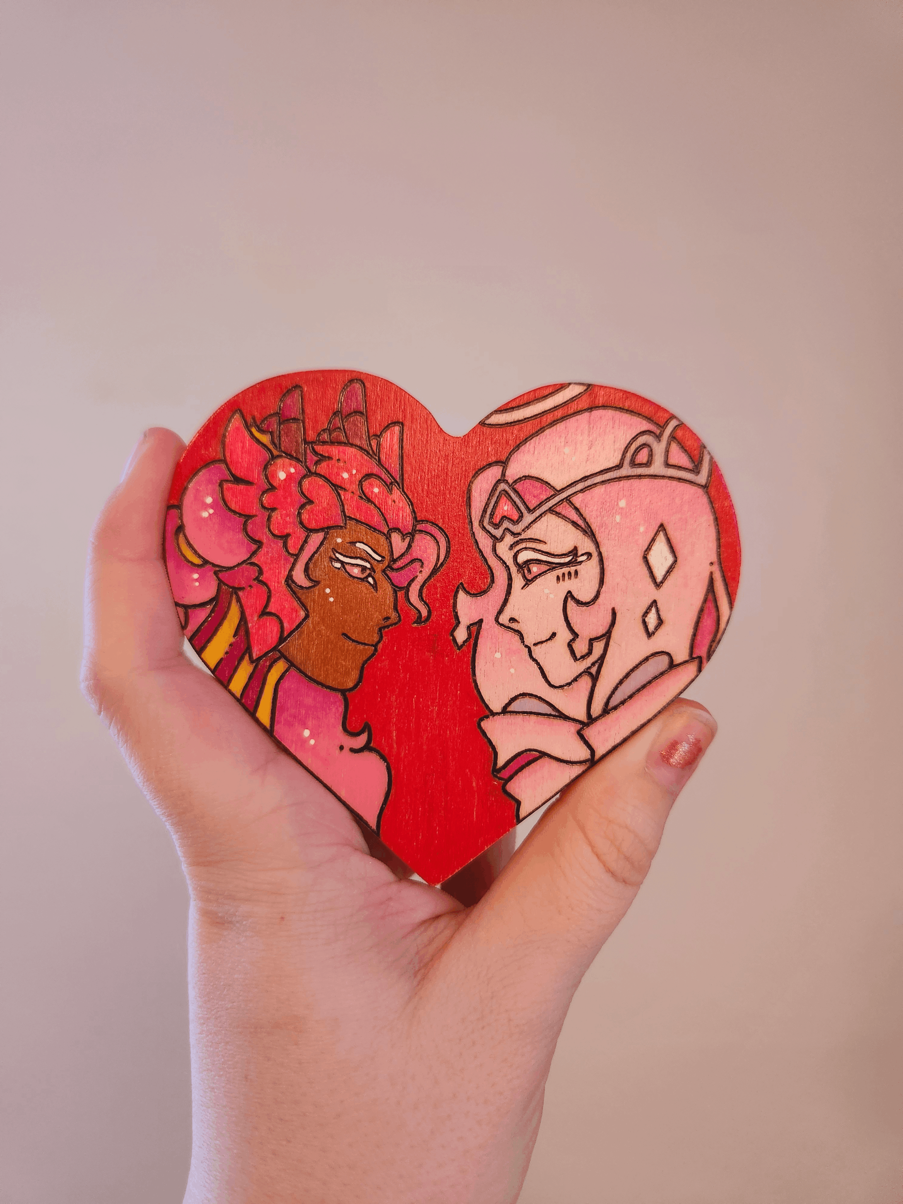 ✨ 1 OF 1 ✨ EternalBerry Heart Magnet - Original Pyrography Artwork