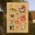 Mushroom Pocket Monsters - Digital Art Print