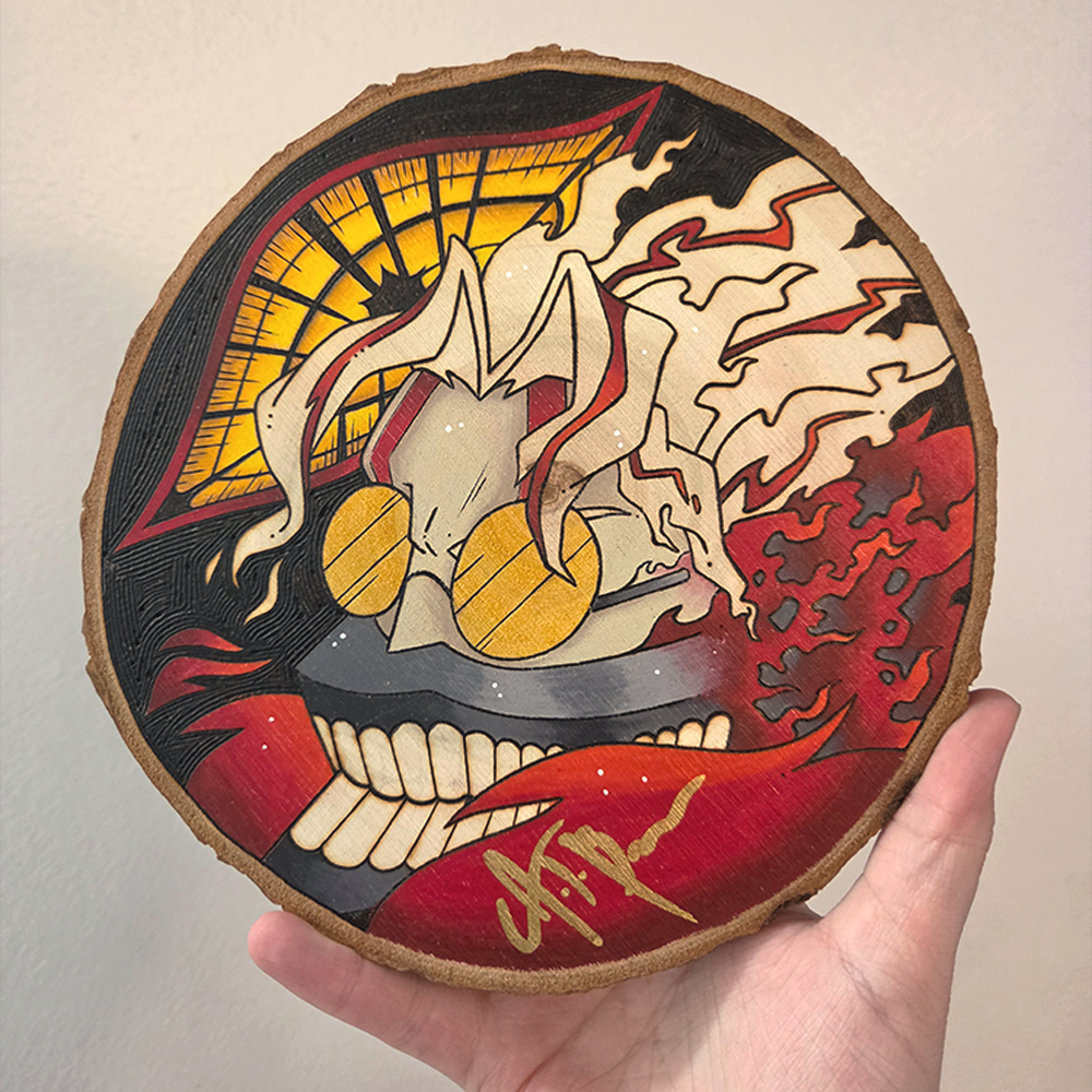✨ 1 OF 1 ✨ Dandadan - Okarun - SIGNED by AJ Beckles - Original Pyrography Artwork