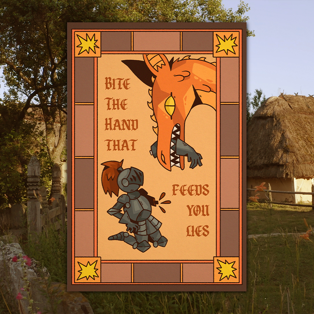 Biting Dragon - Digital Art Print