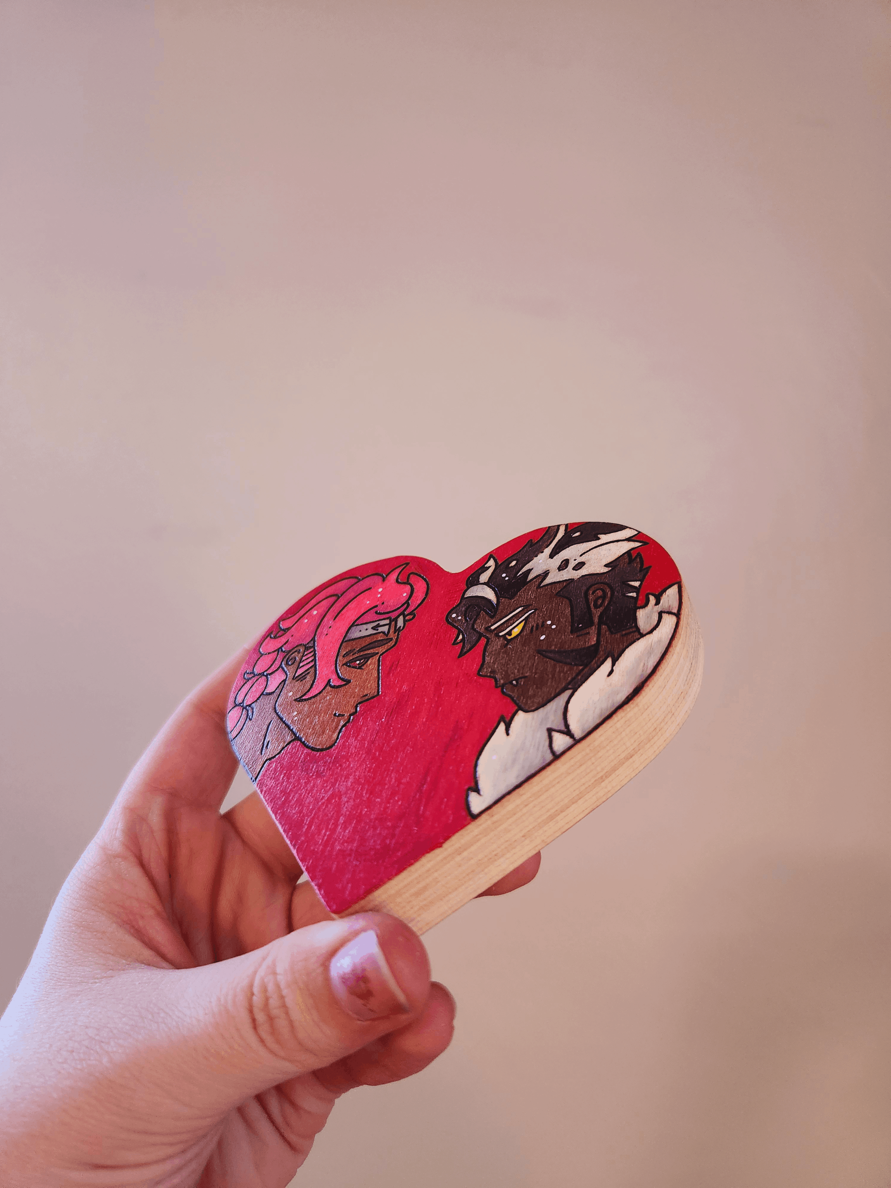 ✨ 1 OF 1 ✨ WildChip Heart Magnet - Original Pyrography Artwork