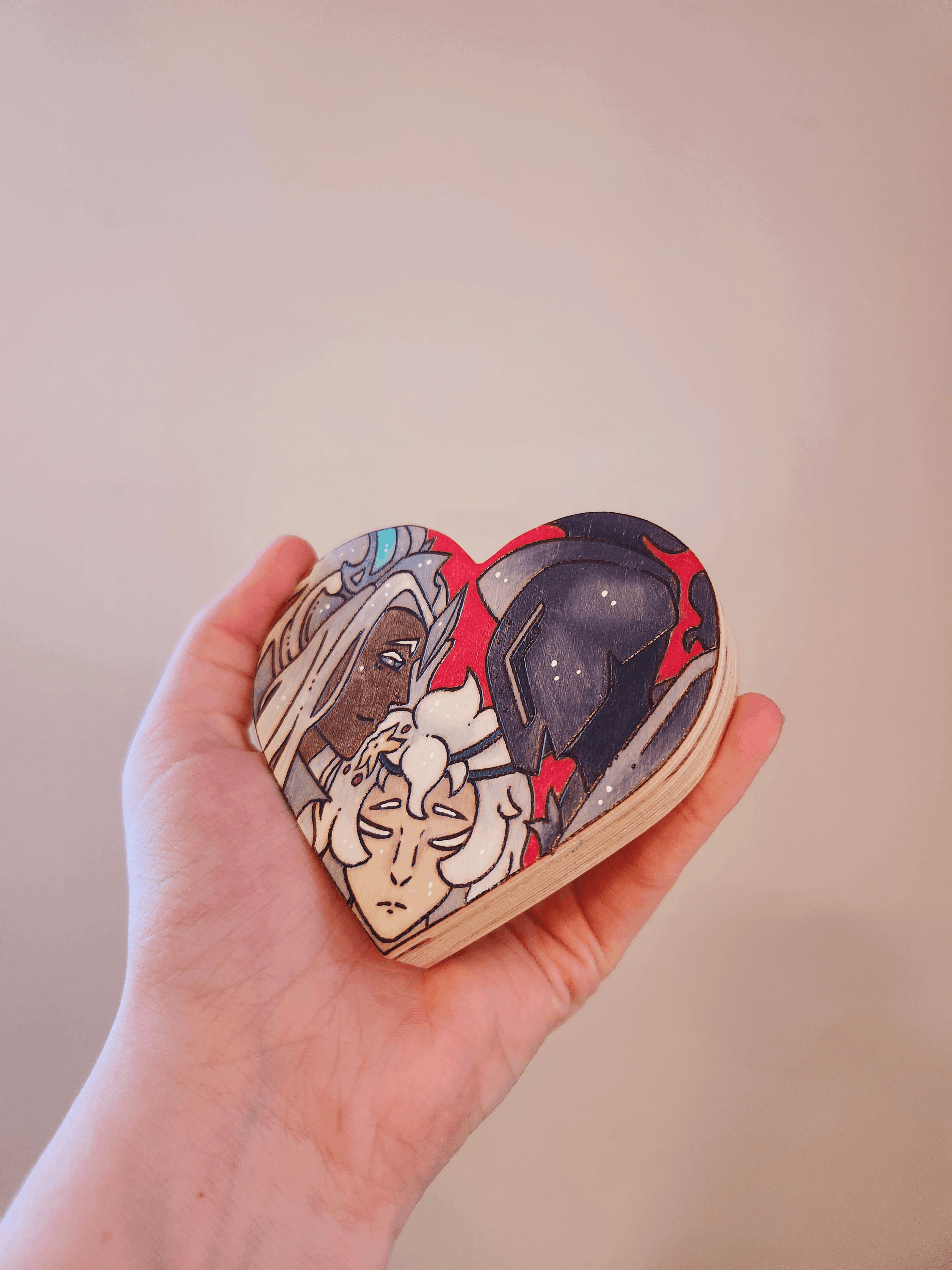 ✨ 1 OF 1 ✨ LilyFaerieSalt Heart Magnet - Original Pyrography Artwork