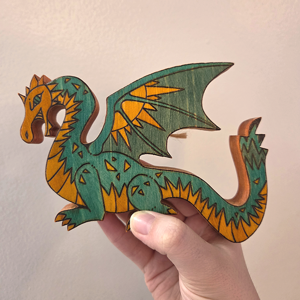 ✨ 1 OF 1 ✨ Pineapple Dragon - Original Pyrography Artwork