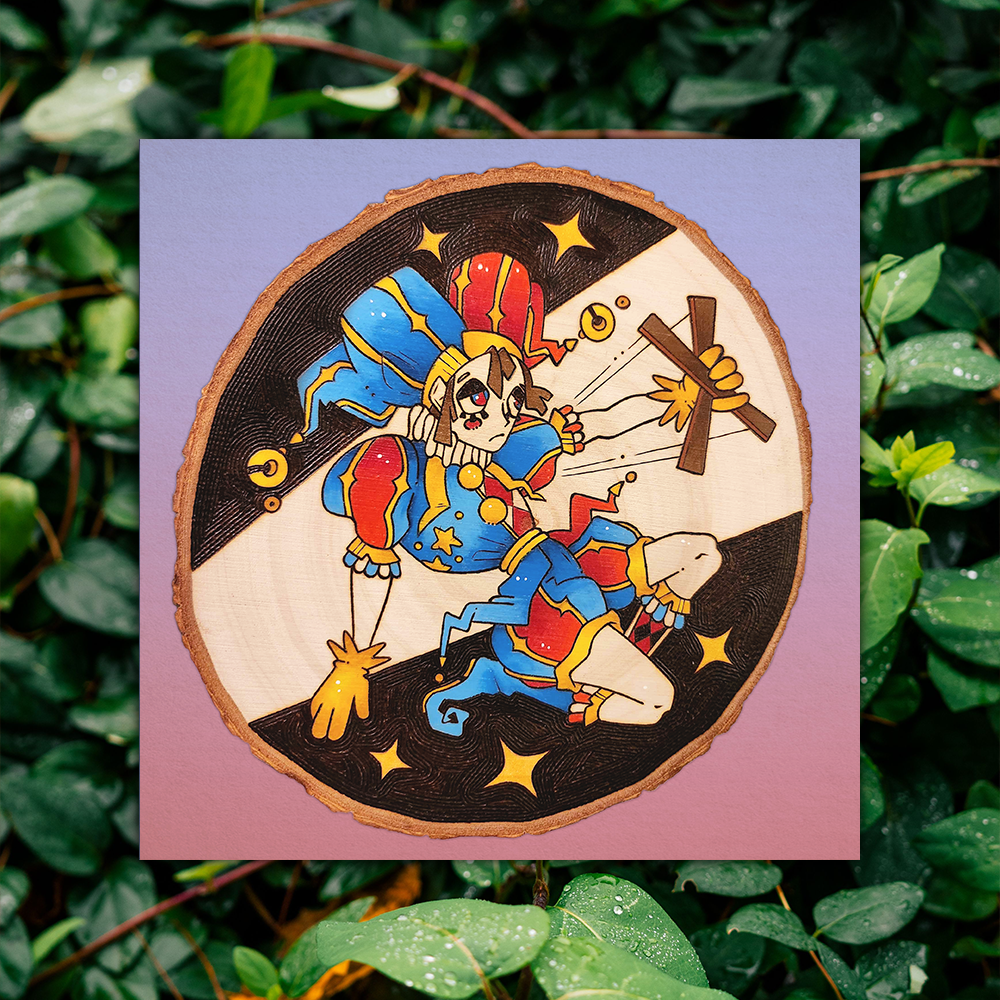 Pomni (TADC) - Pyrography Art Print