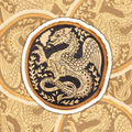 Round Medieval Dragon - Die-Cut Matte Vinyl Sticker